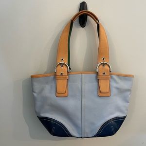 Coach Light&Navy Blue Canvas Bag